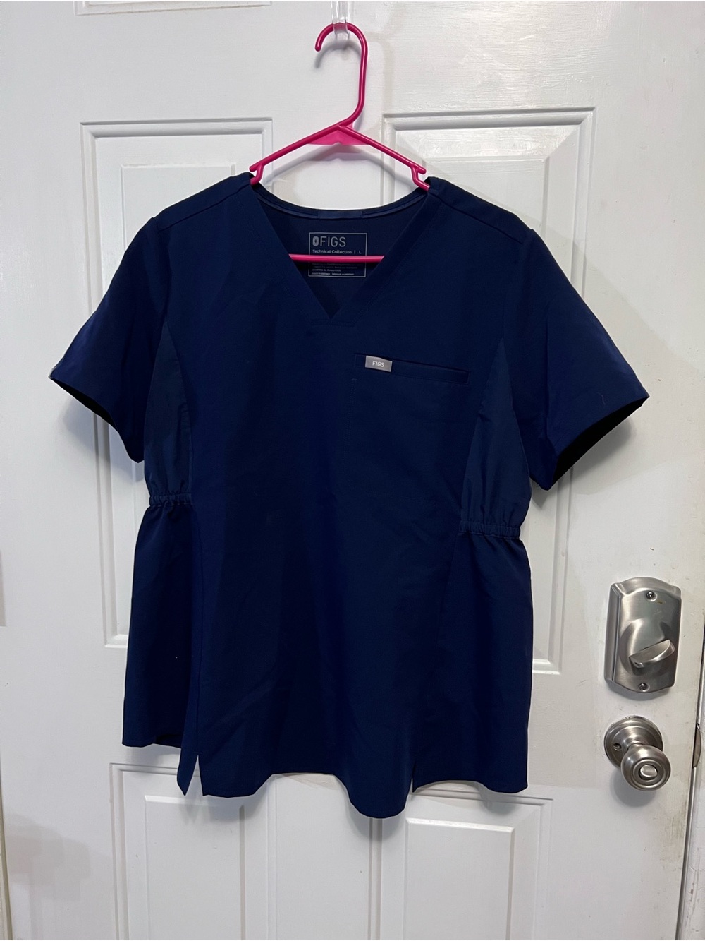 FIGS Octavia Maternity Scrub Top Women’s L Navy Blue V Neck W22SW1012